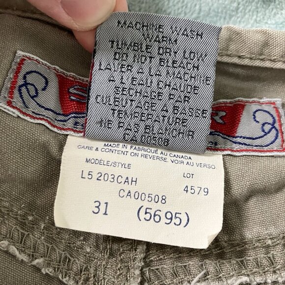 Vintage Silver Jeans Shorts Womens 31 Y2K Tan Low Rise Khaki Made in Canada - Picture 11 of 12